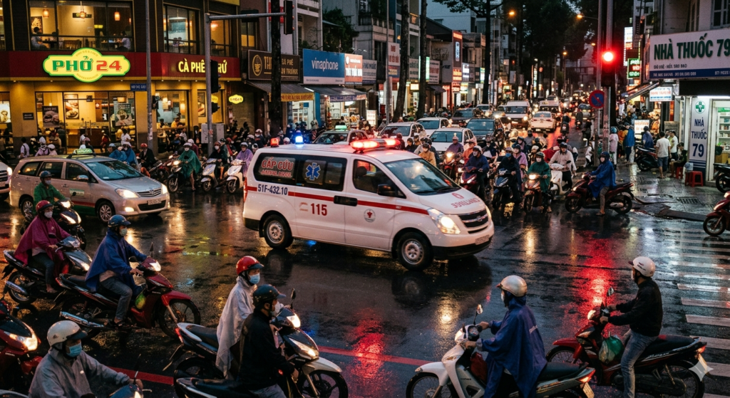 Vượt đèn đỏ nhường đường cho xe cứu thương có vi phạm luật giao thông không — phân tích pháp lý theo Luật Giao thông đường bộ và Nghị định 168/2024/NĐ-CP